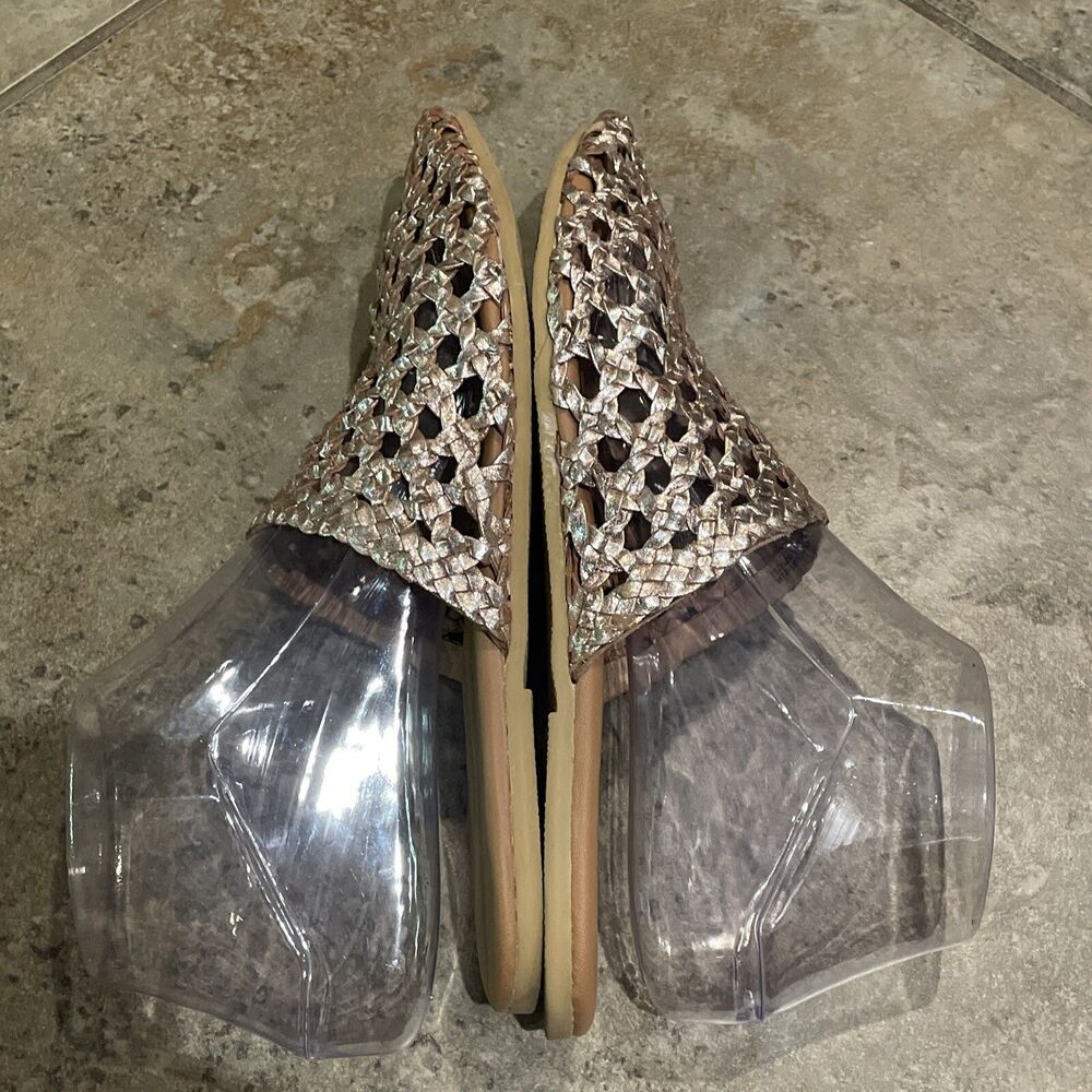 Coconuts By Matisse Island Gold Woven Leather Every Sandal Mule Shoe Womens 6M - Picture 8 of 12